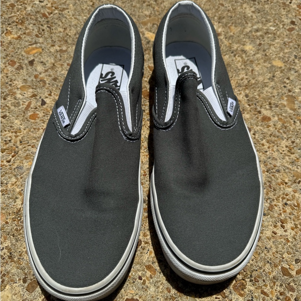 Vans Gray Slip-On Sneakers Canvas Upper